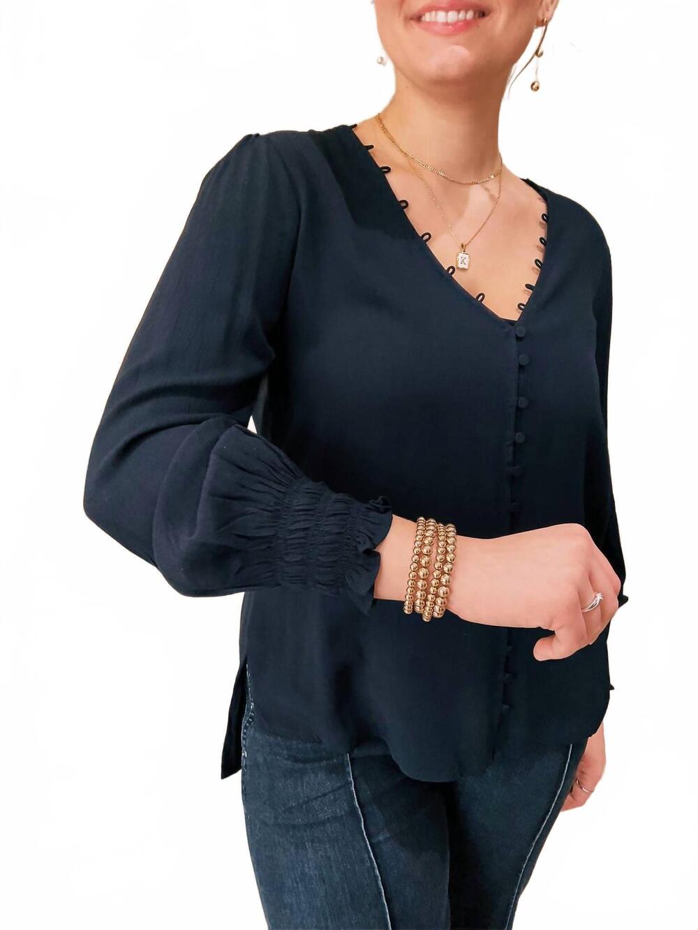 NEW LOVESTITCH taylor boho top in black